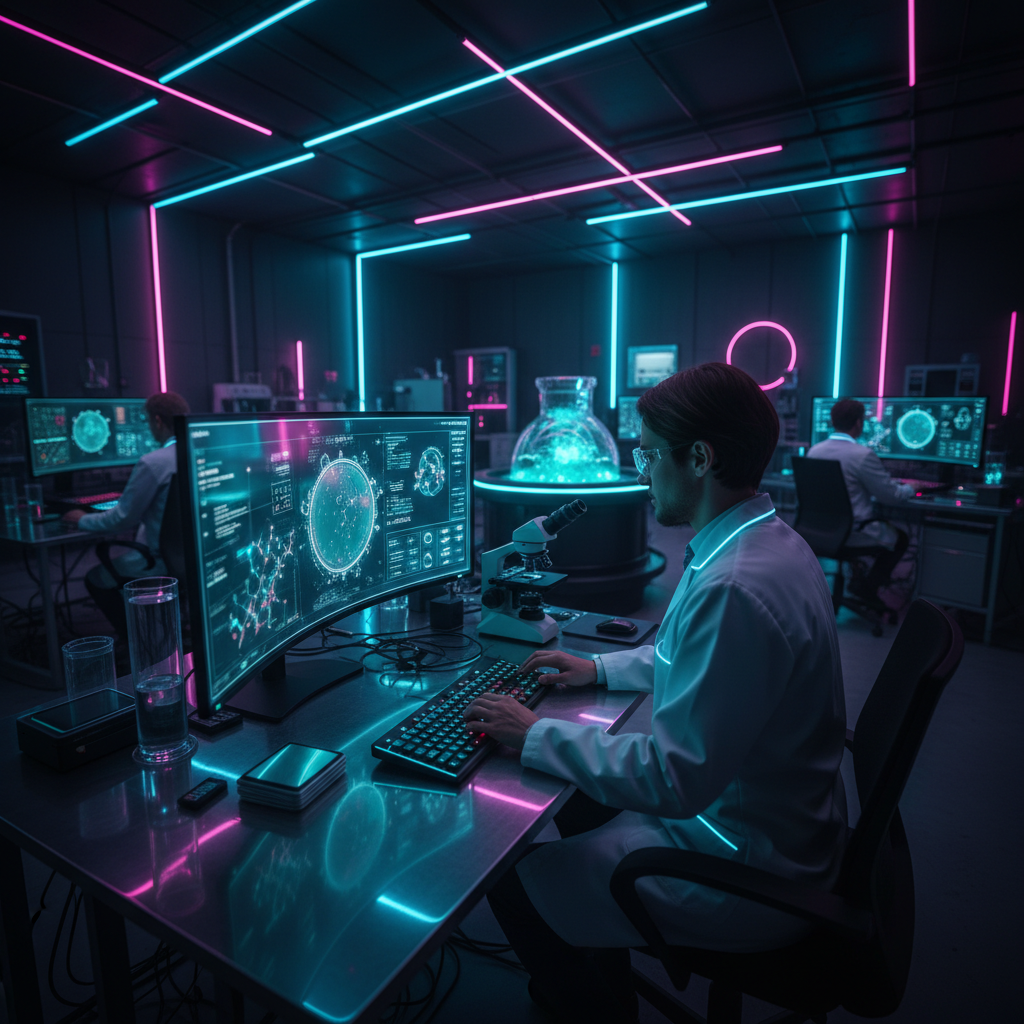 Avery Bio lab environment showing scientific equipment and researchers at work